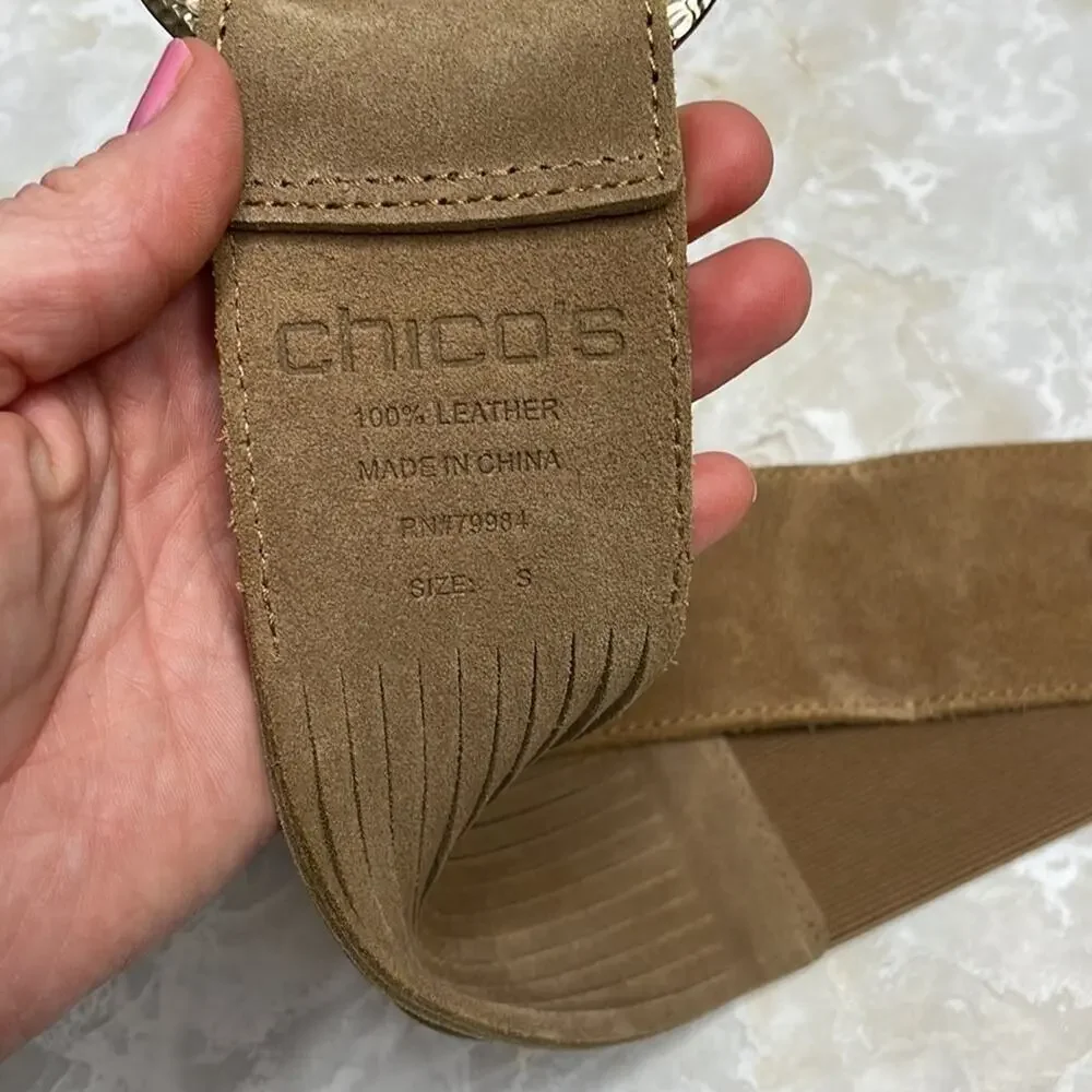 Chico’s wide bohemian suede leather belt